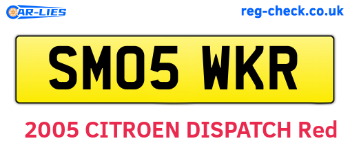 SM05WKR are the vehicle registration plates.