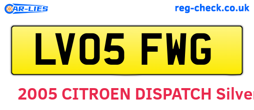 LV05FWG are the vehicle registration plates.