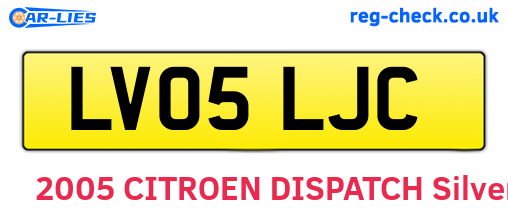 LV05LJC are the vehicle registration plates.
