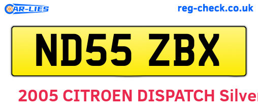 ND55ZBX are the vehicle registration plates.