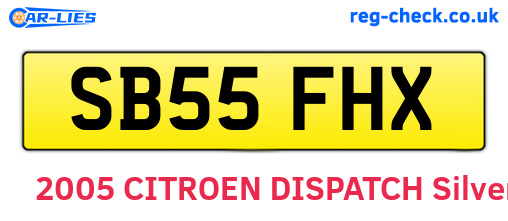 SB55FHX are the vehicle registration plates.