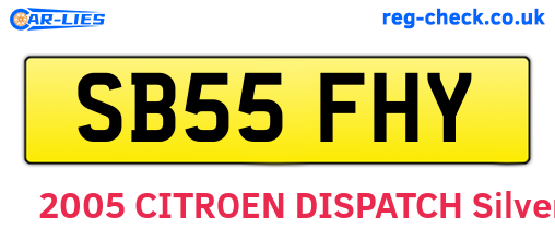 SB55FHY are the vehicle registration plates.