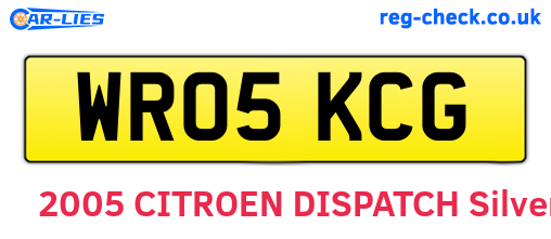 WR05KCG are the vehicle registration plates.
