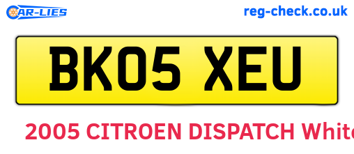 BK05XEU are the vehicle registration plates.