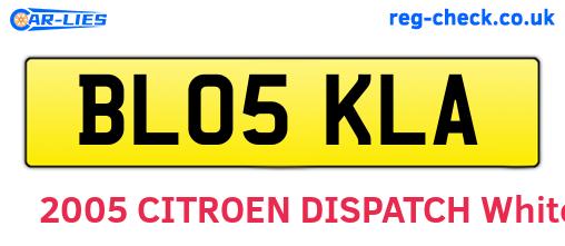 BL05KLA are the vehicle registration plates.