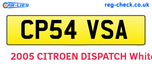 CP54VSA are the vehicle registration plates.