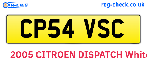 CP54VSC are the vehicle registration plates.