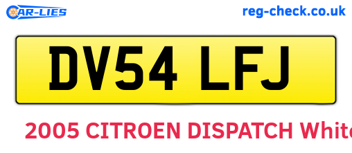 DV54LFJ are the vehicle registration plates.