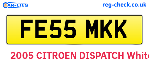 FE55MKK are the vehicle registration plates.