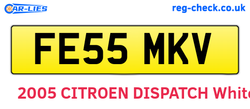 FE55MKV are the vehicle registration plates.