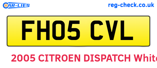 FH05CVL are the vehicle registration plates.