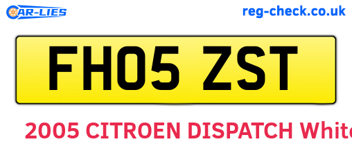 FH05ZST are the vehicle registration plates.