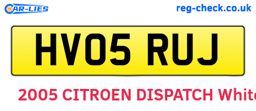 HV05RUJ are the vehicle registration plates.