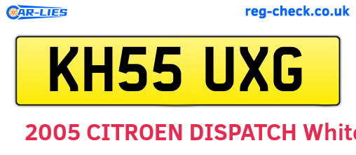 KH55UXG are the vehicle registration plates.