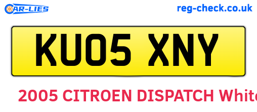 KU05XNY are the vehicle registration plates.