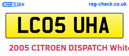 LC05UHA are the vehicle registration plates.
