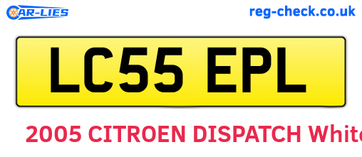 LC55EPL are the vehicle registration plates.