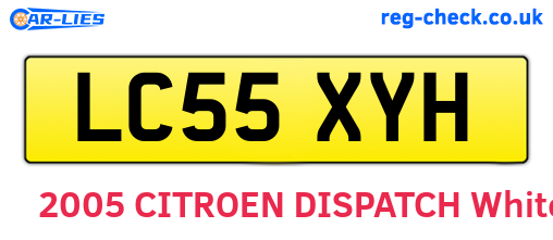 LC55XYH are the vehicle registration plates.