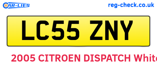 LC55ZNY are the vehicle registration plates.
