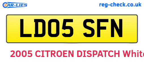 LD05SFN are the vehicle registration plates.