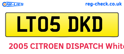 LT05DKD are the vehicle registration plates.