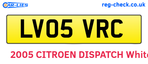 LV05VRC are the vehicle registration plates.