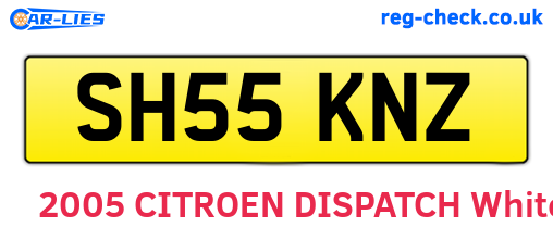 SH55KNZ are the vehicle registration plates.