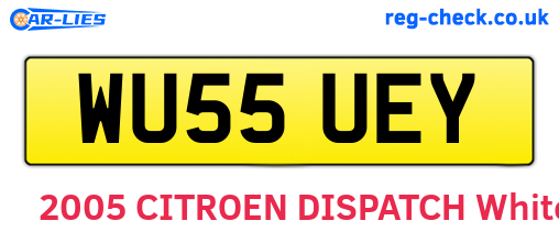 WU55UEY are the vehicle registration plates.