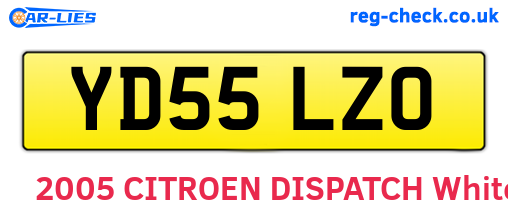 YD55LZO are the vehicle registration plates.