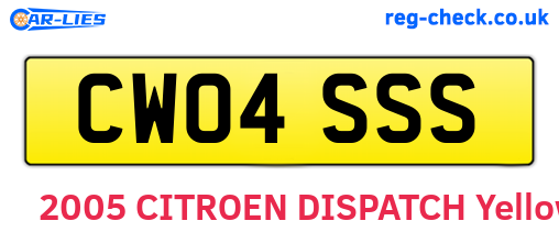 CW04SSS are the vehicle registration plates.