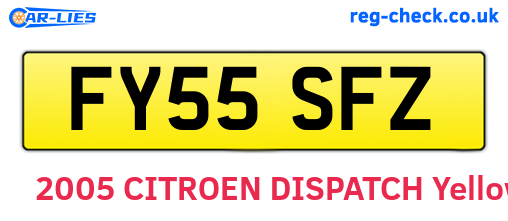 FY55SFZ are the vehicle registration plates.