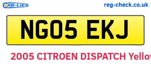 NG05EKJ are the vehicle registration plates.