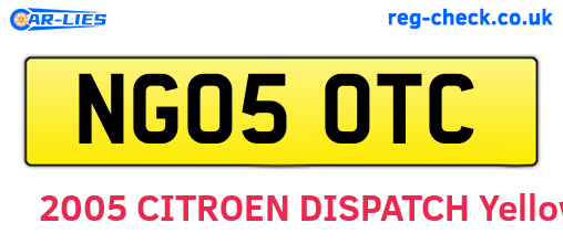 NG05OTC are the vehicle registration plates.