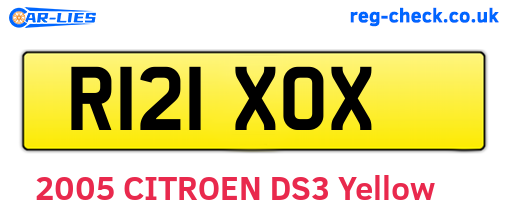 R121XOX are the vehicle registration plates.