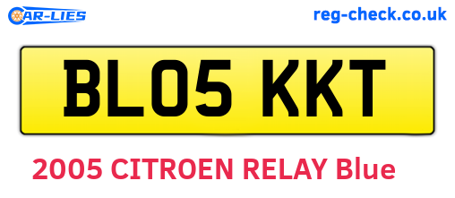 BL05KKT are the vehicle registration plates.