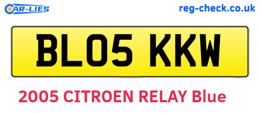BL05KKW are the vehicle registration plates.