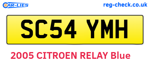 SC54YMH are the vehicle registration plates.