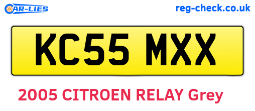 KC55MXX are the vehicle registration plates.