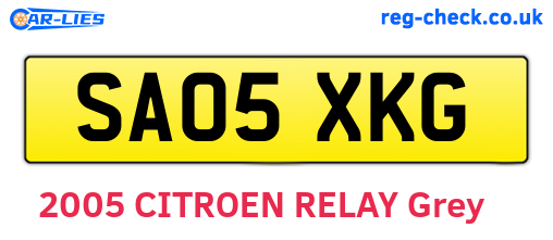 SA05XKG are the vehicle registration plates.