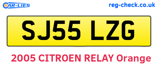 SJ55LZG are the vehicle registration plates.