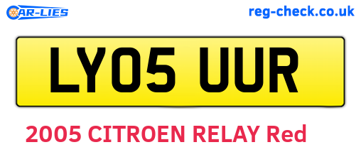 LY05UUR are the vehicle registration plates.