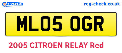 ML05OGR are the vehicle registration plates.