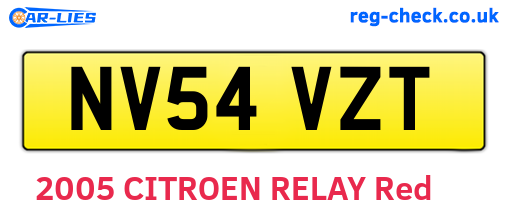 NV54VZT are the vehicle registration plates.