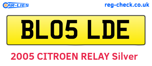BL05LDE are the vehicle registration plates.