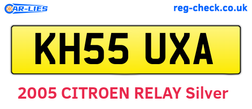 KH55UXA are the vehicle registration plates.