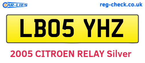 LB05YHZ are the vehicle registration plates.