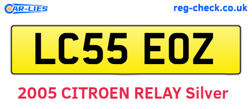 LC55EOZ are the vehicle registration plates.