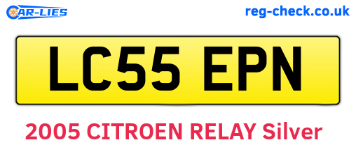 LC55EPN are the vehicle registration plates.
