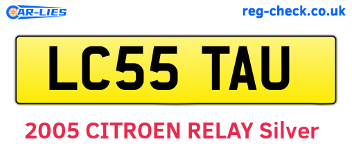 LC55TAU are the vehicle registration plates.