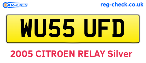 WU55UFD are the vehicle registration plates.